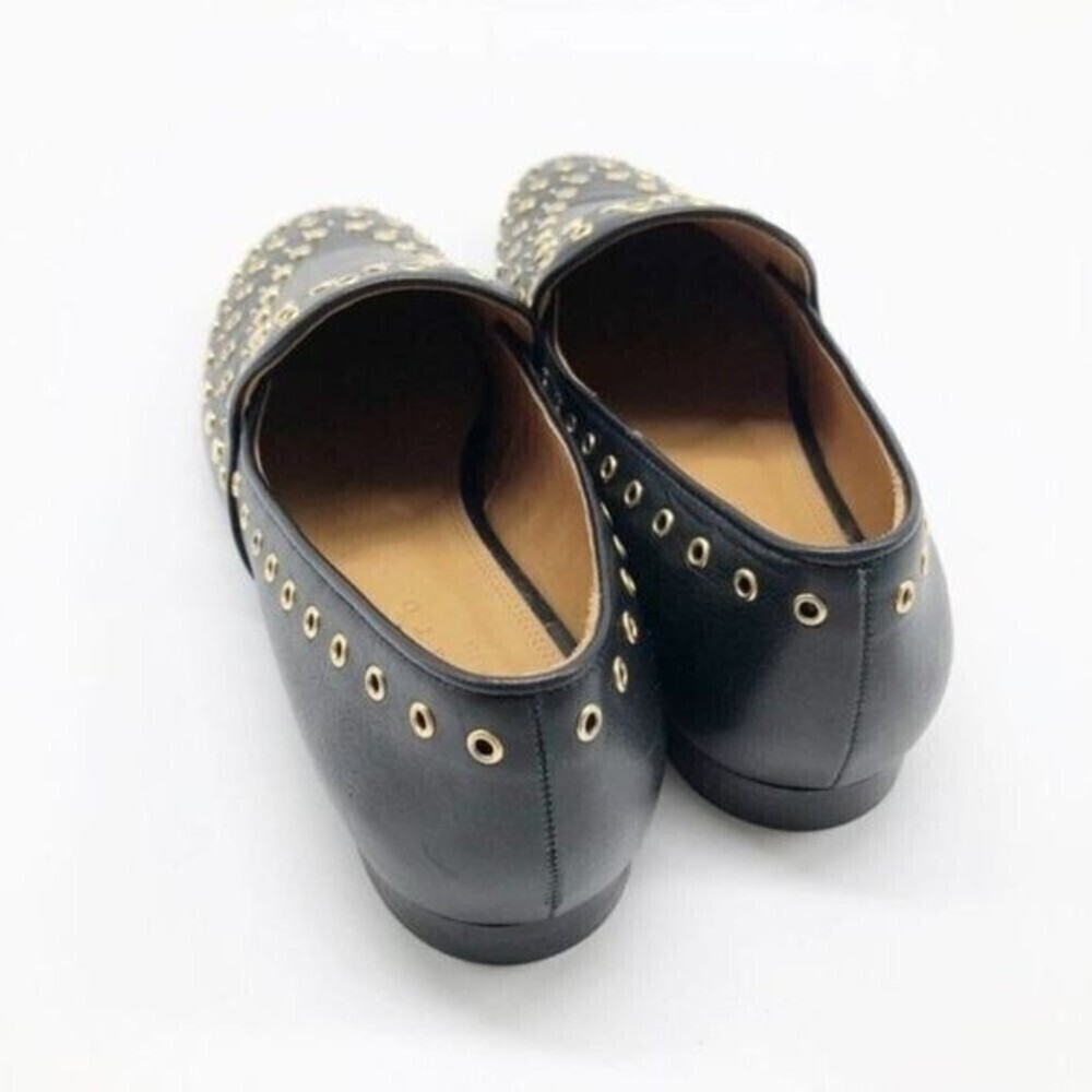 SANDRO Bary Black Leather Studded Loafers  - Picture 7 of 12